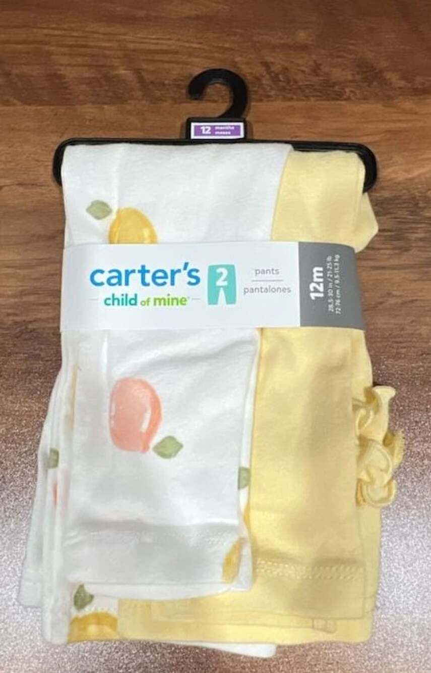 Carter's Child of Mine Baby Girls Lemon Pants 2-Pack 12M